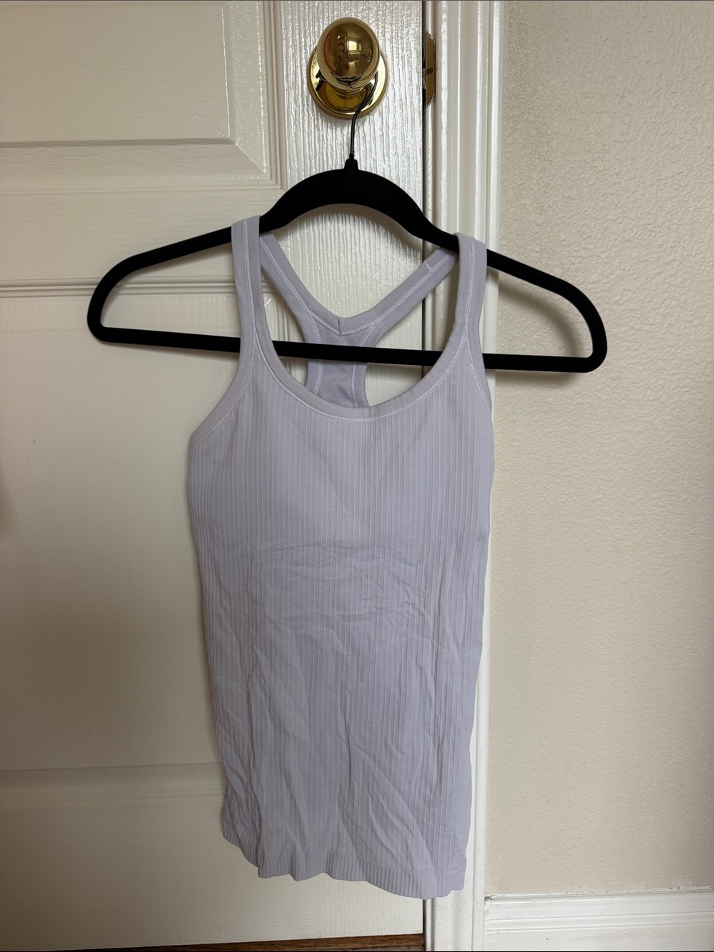 lululemon athletica White Ribbed Racerback Tank